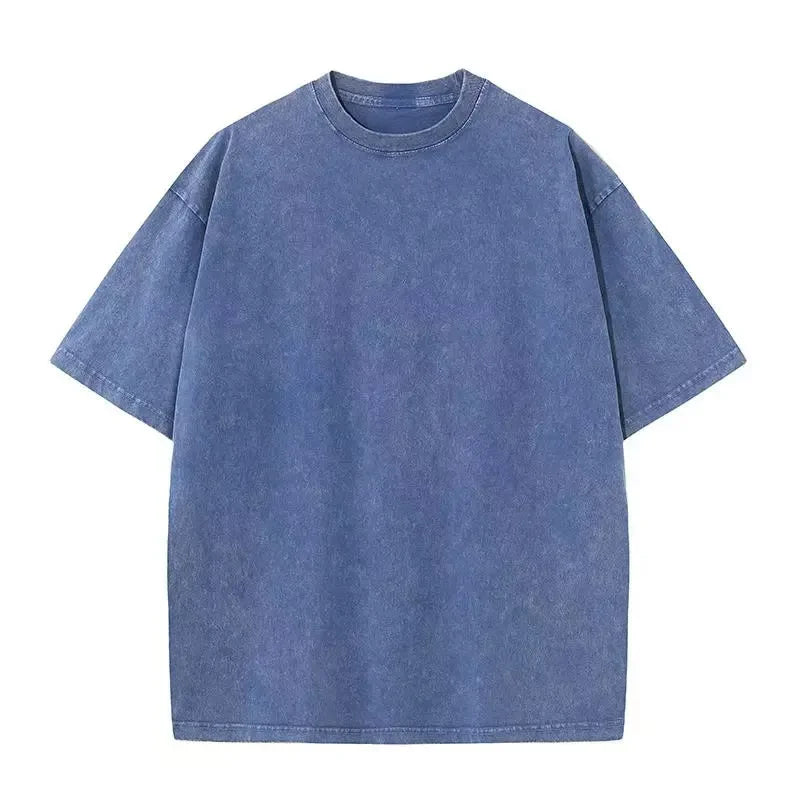 Summer Washed T shirt for Men Women Cotton Loose O-Neck Oversized Tee Men's Korean Y2k Tops Casual Vintage Short Sleeve T-shirt