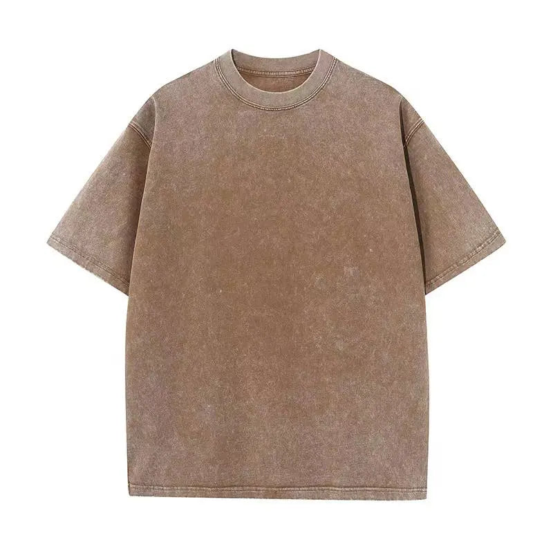 Summer Washed T shirt for Men Women Cotton Loose O-Neck Oversized Tee Men's Korean Y2k Tops Casual Vintage Short Sleeve T-shirt