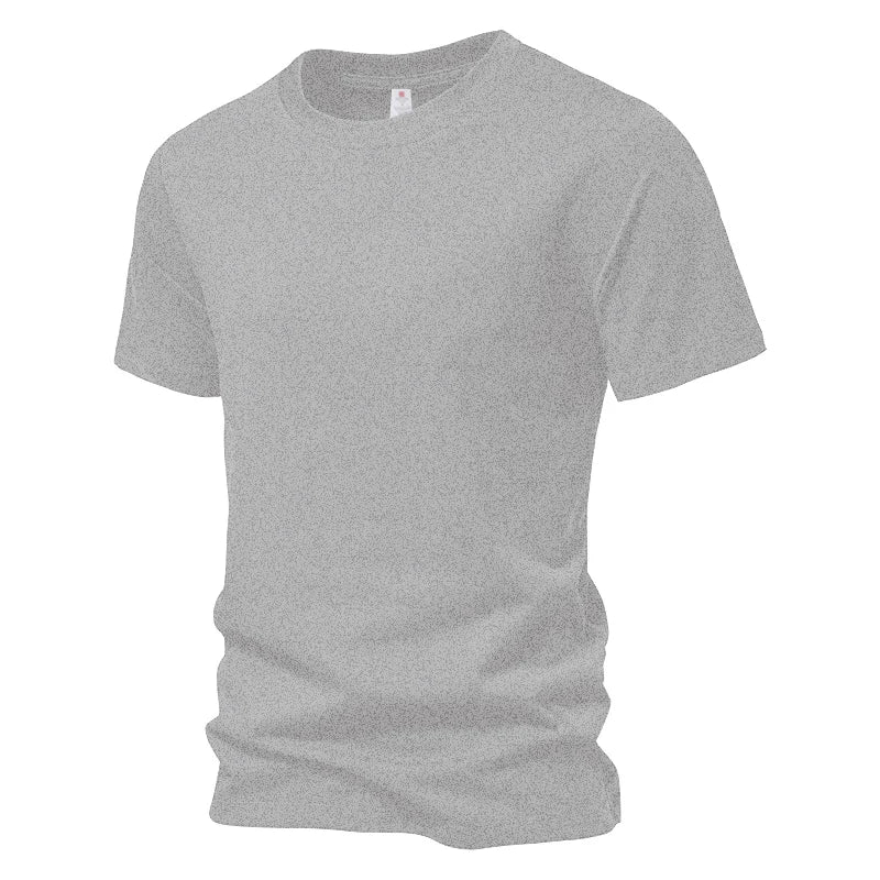 Men's Short Sleeve Basic Top Tees Casual 100% Cotton Regular Fit O-Neck T Shirts Black White Navy Gray