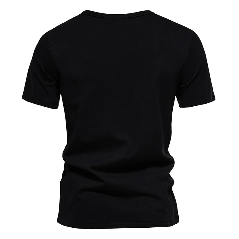 Men's Short Sleeve Basic Top Tees Casual 100% Cotton Regular Fit O-Neck T Shirts Black White Navy Gray