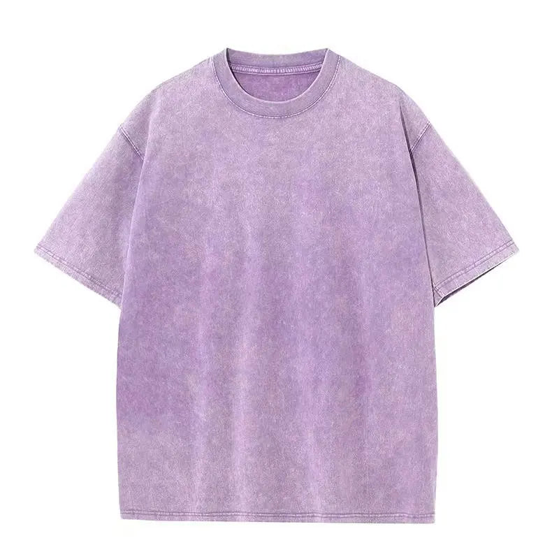 Summer Washed T shirt for Men Women Cotton Loose O-Neck Oversized Tee Men's Korean Y2k Tops Casual Vintage Short Sleeve T-shirt