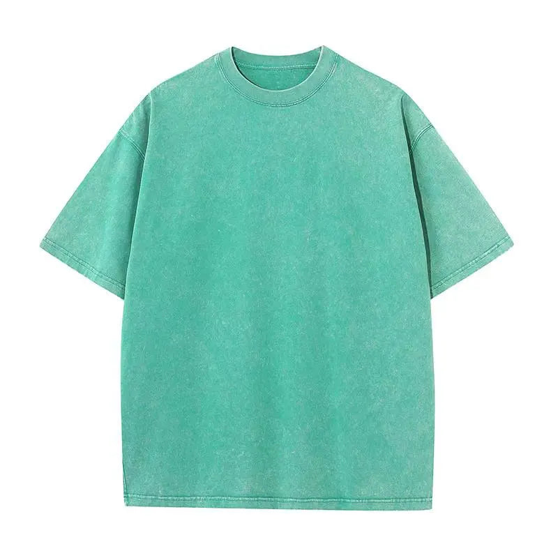 Summer Washed T shirt for Men Women Cotton Loose O-Neck Oversized Tee Men's Korean Y2k Tops Casual Vintage Short Sleeve T-shirt