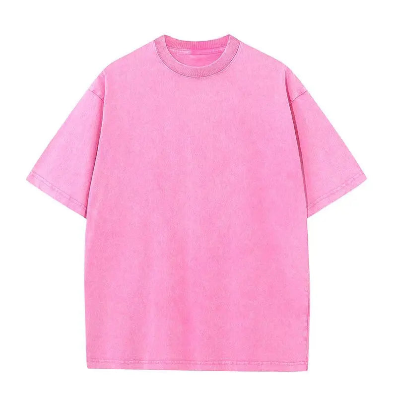 Summer Washed T shirt for Men Women Cotton Loose O-Neck Oversized Tee Men's Korean Y2k Tops Casual Vintage Short Sleeve T-shirt