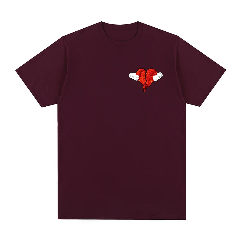 Kanye West Heart Hip Hop T-shirt Vintage Cotton Men T Shirt New TEE TSHIRT Womens Tops Unisex