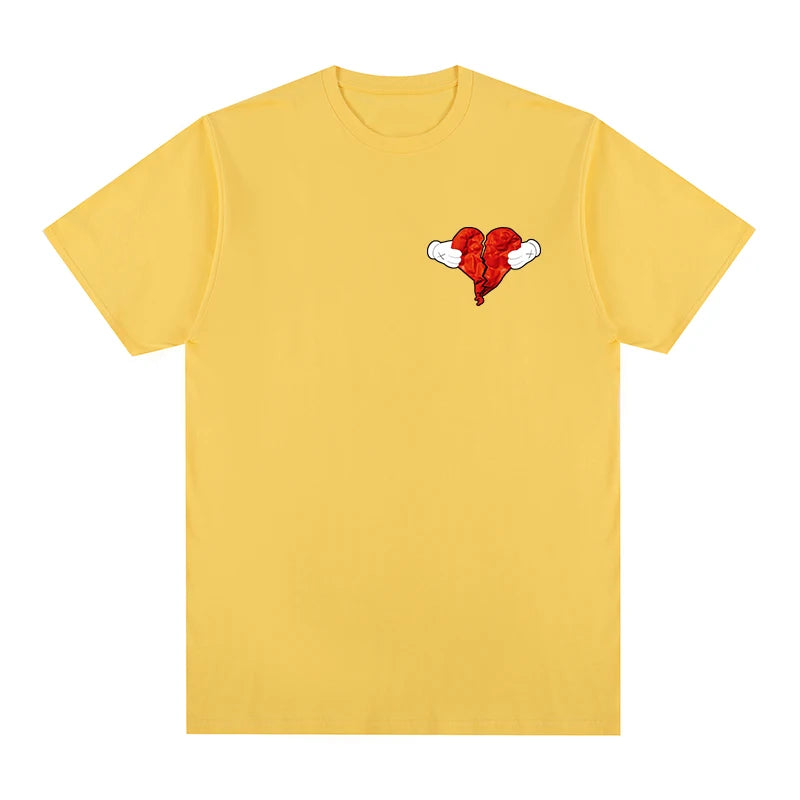 Kanye West Heart Hip Hop T-shirt Vintage Cotton Men T Shirt New TEE TSHIRT Womens Tops Unisex